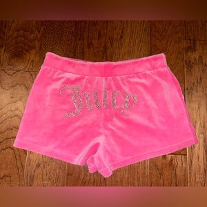 Juicy Couture Blush Pink Velour Shorts with Rear Bling Size L